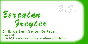 bertalan freyler business card